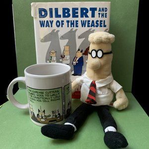 Dilbert Collectible Lot - Book, Mug, Doll